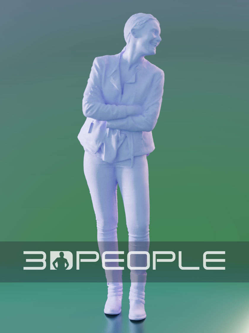 Kim 10176 - Smiling Casual Woman Low-poly 3D model_5