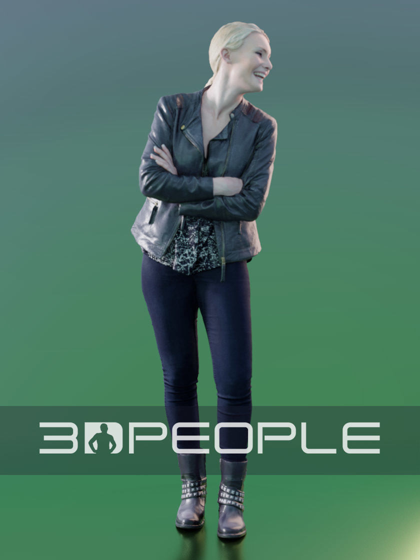 Kim 10176 - Smiling Casual Woman Low-poly 3D model_3