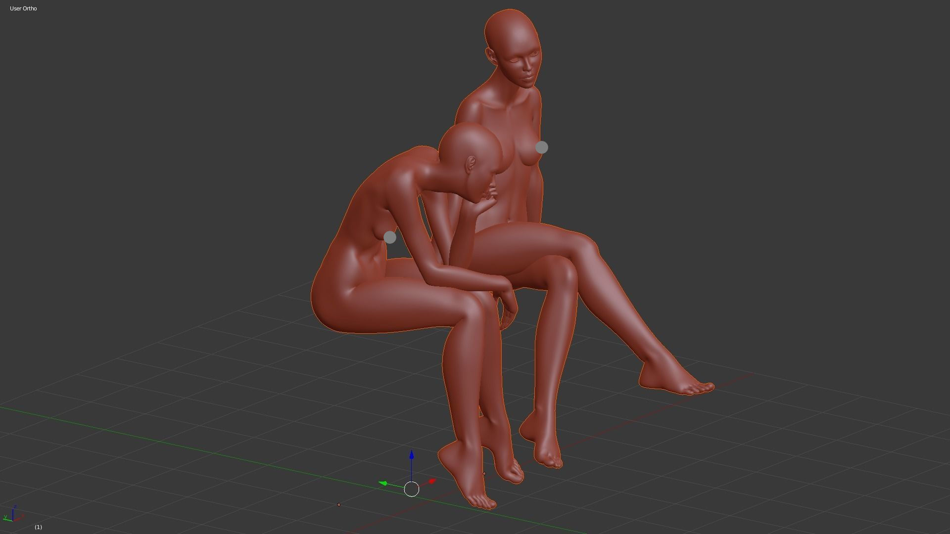 Realistic Human Basemesh - Female - Pose Pack 02 Low-poly 3D model_4