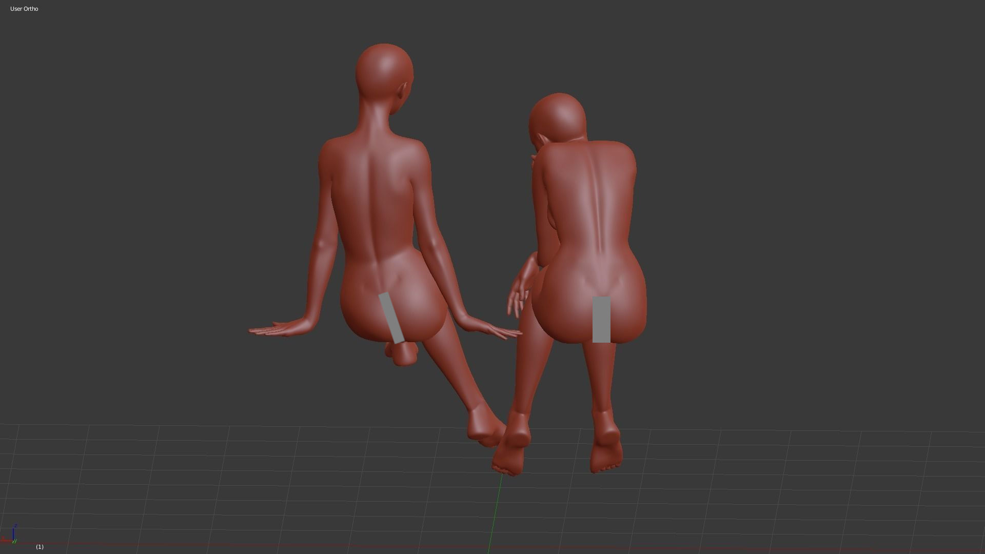 Realistic Human Basemesh - Female - Pose Pack 02 Low-poly 3D model_2