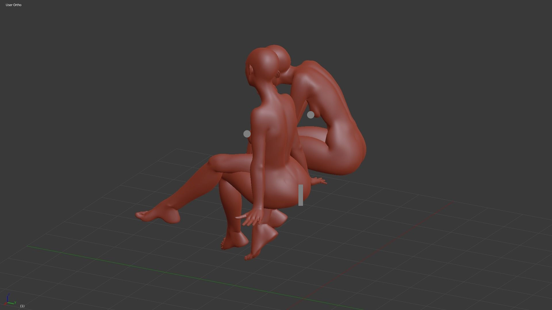 Realistic Human Basemesh - Female - Pose Pack 02 Low-poly 3D model_3