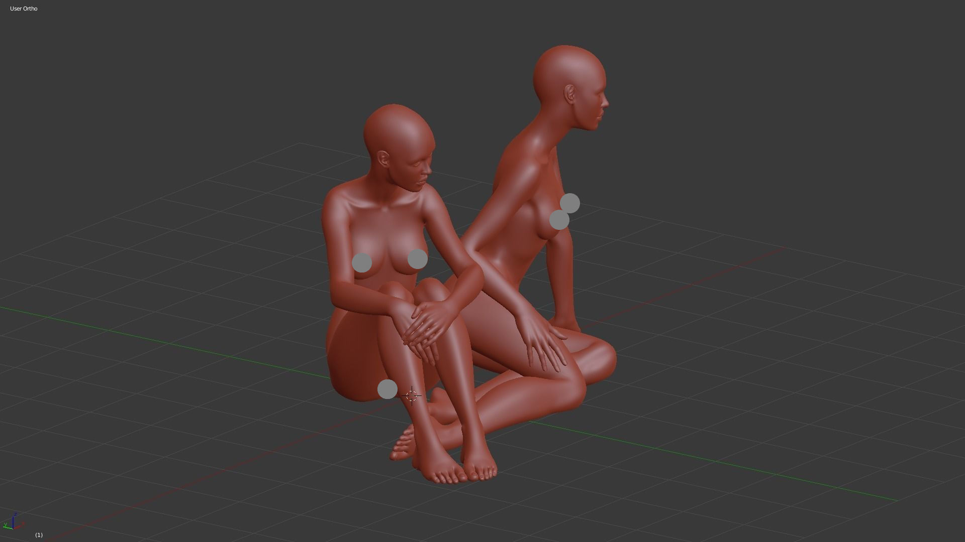 Realistic Human Basemesh - Female - Pose Pack 03 Low-poly 3D model_3