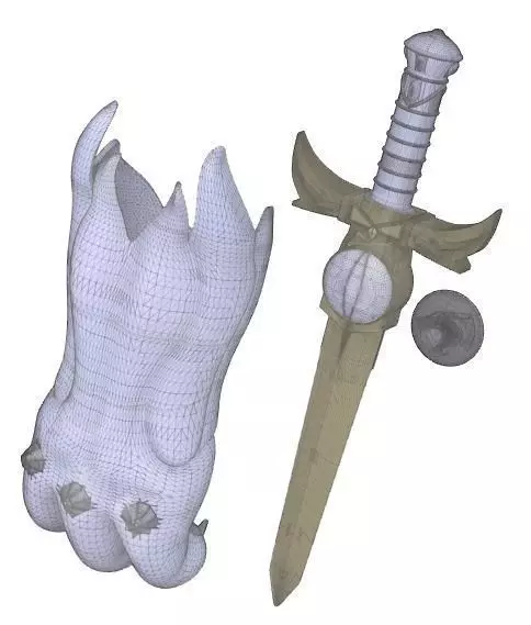 Thundercats Claw Shield and Dagger Sword of Omens 3D print model_0