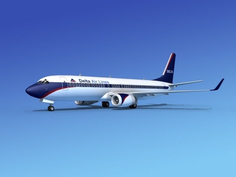 Boeing 737-800ER Delta Airlines 2 3D Model rigged .max .obj .3ds .lwo .lw .lws .stl .3dm ...