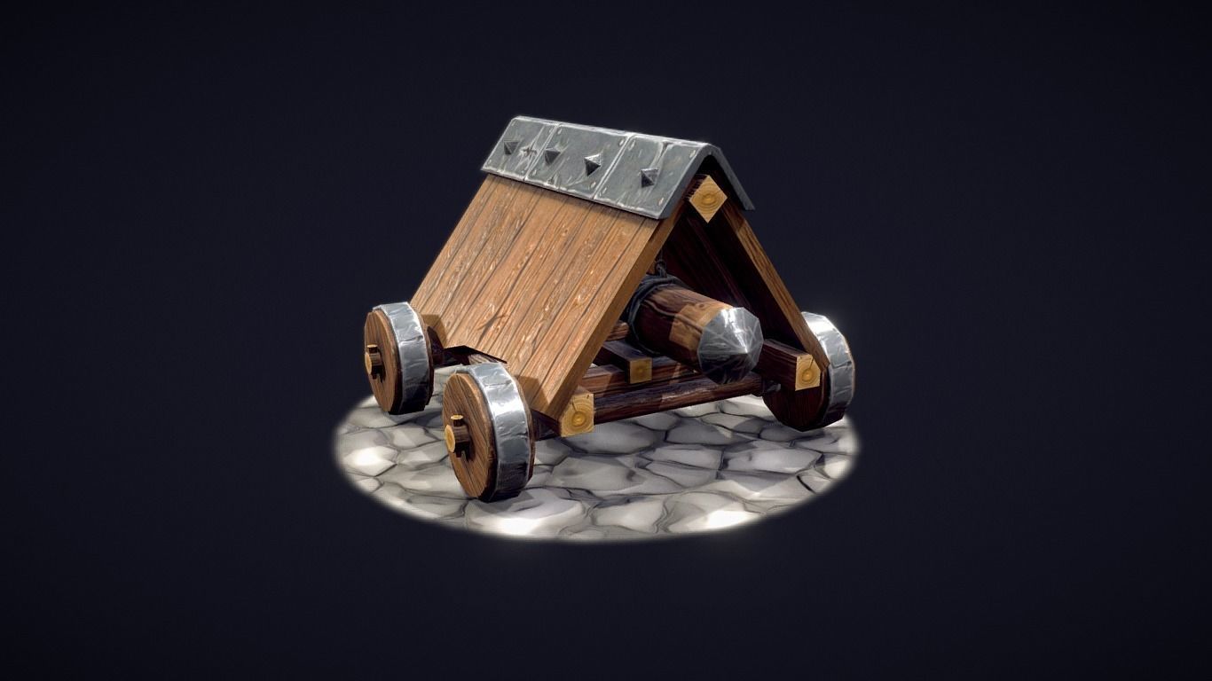 Battering ram Free low-poly 3D model_4