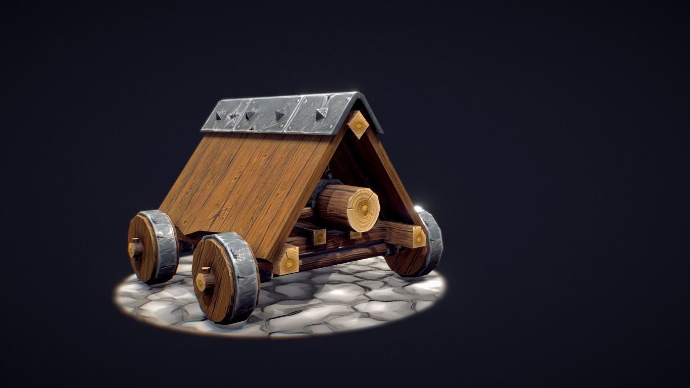 Battering ram Free low-poly 3D model_1