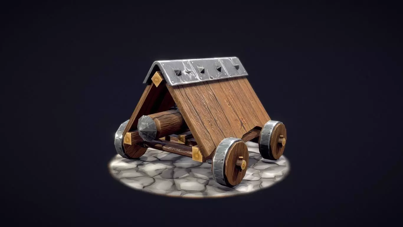 Battering ram Free low-poly 3D model_0