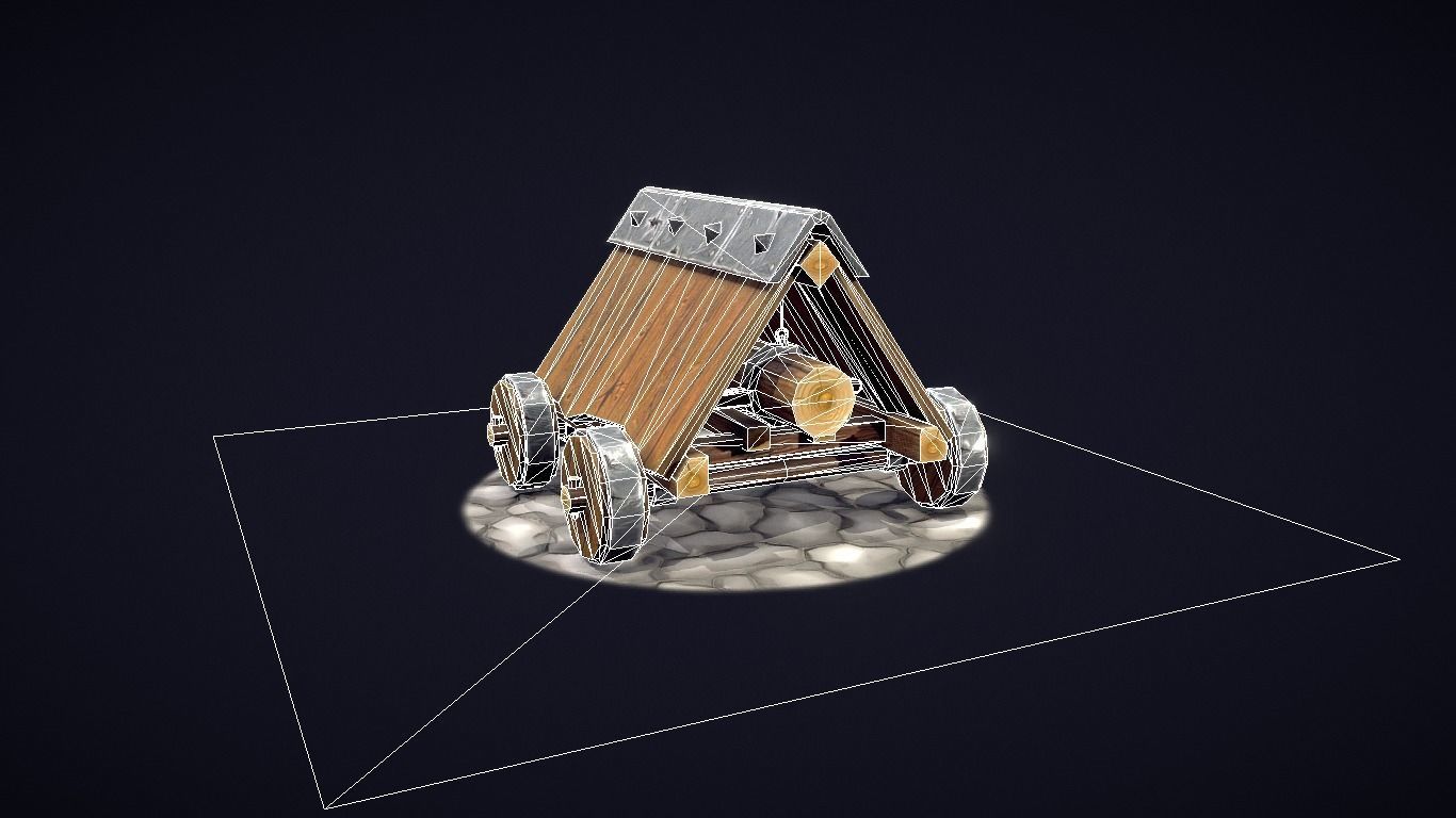 Battering ram Free low-poly 3D model_7