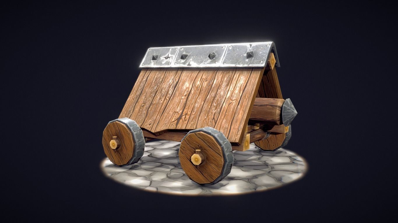 Battering ram Free low-poly 3D model_3