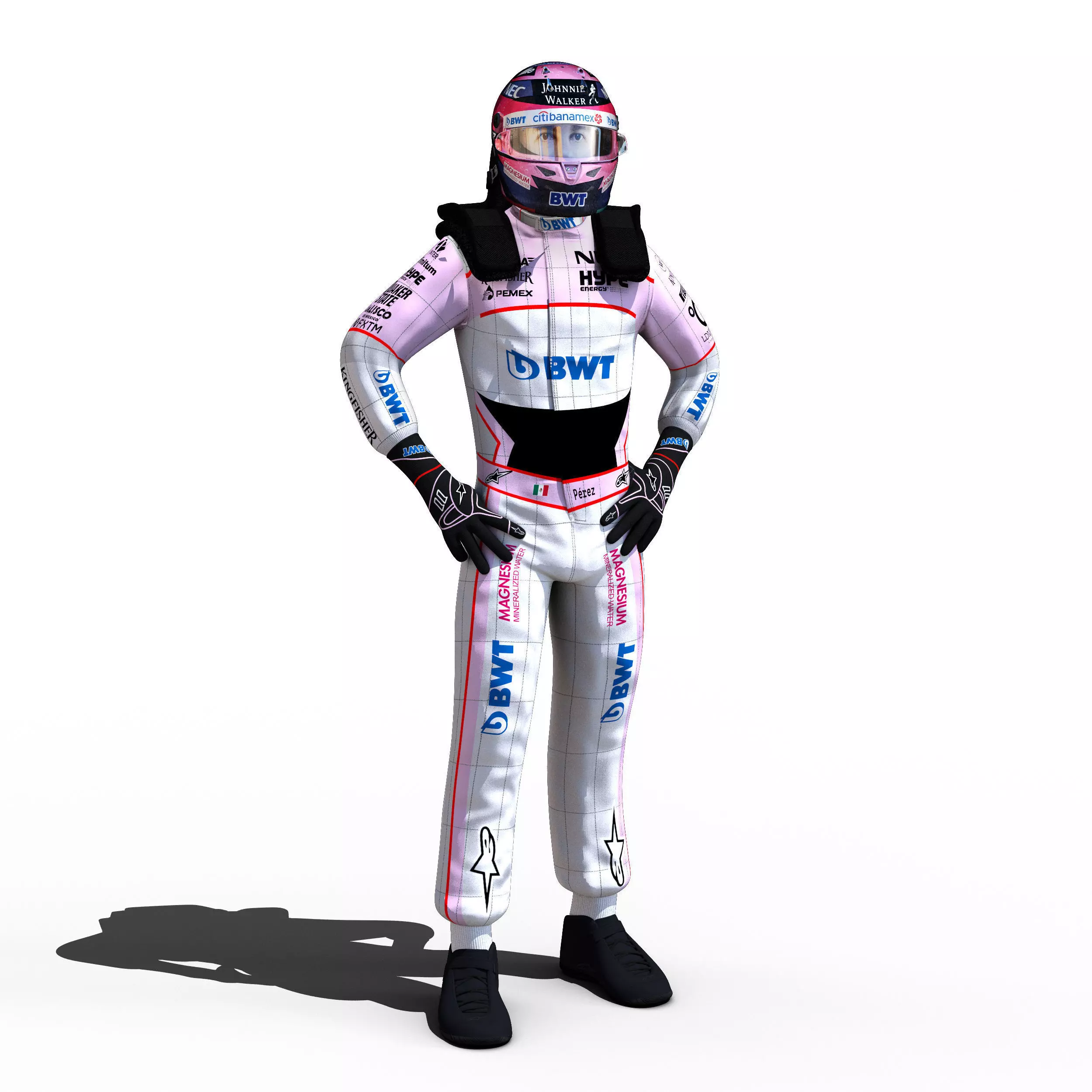 Sergio Perez 2018 Low-poly 3D model