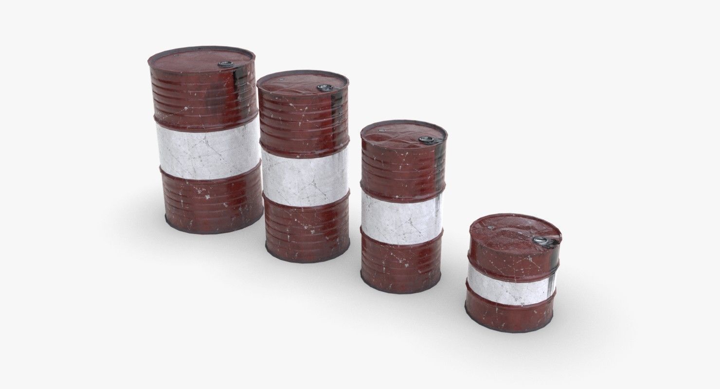 Chemical barrels Low-poly 3D model_1
