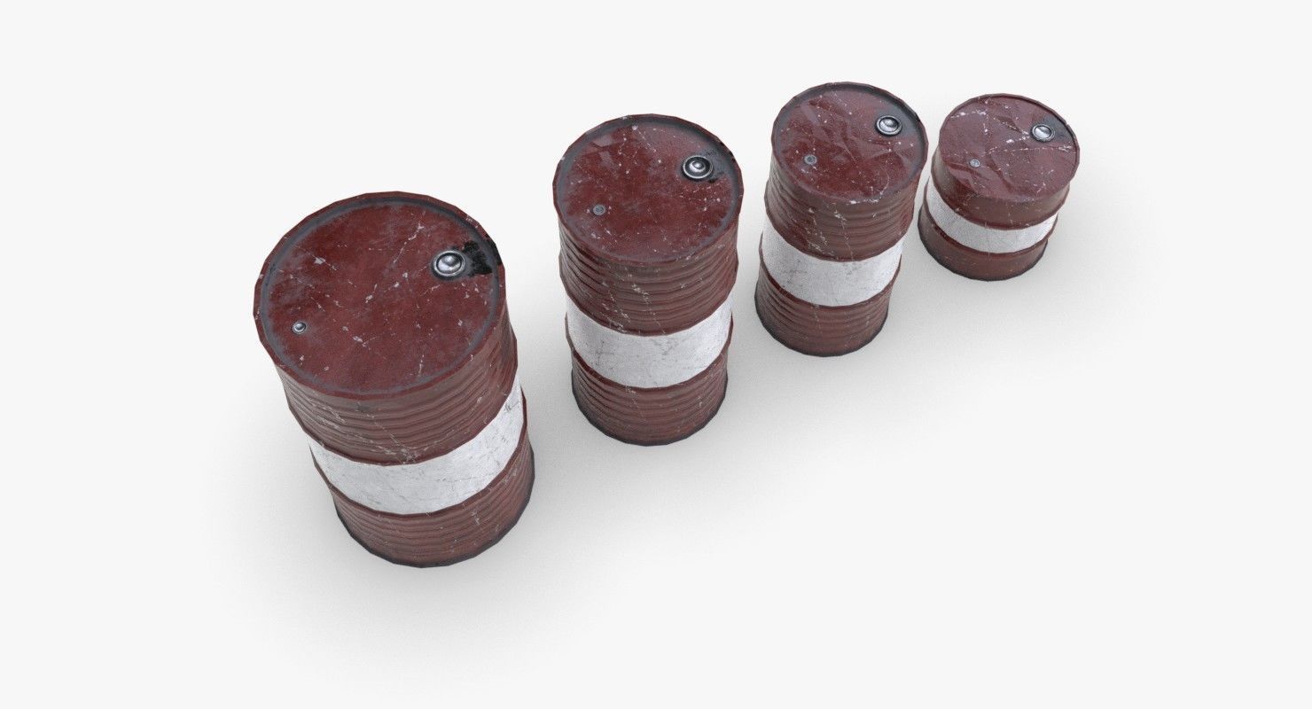 Chemical barrels Low-poly 3D model_6