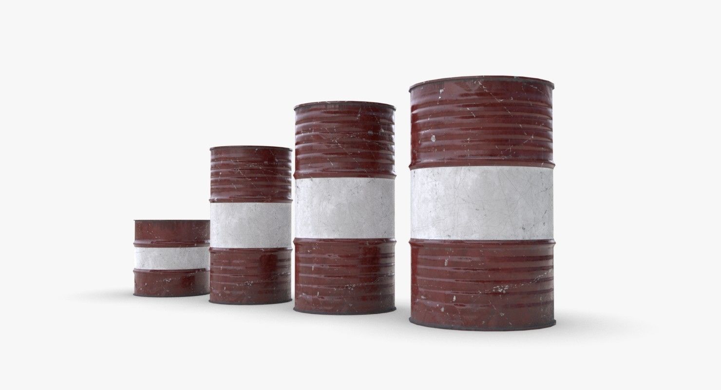 Chemical barrels Low-poly 3D model_5