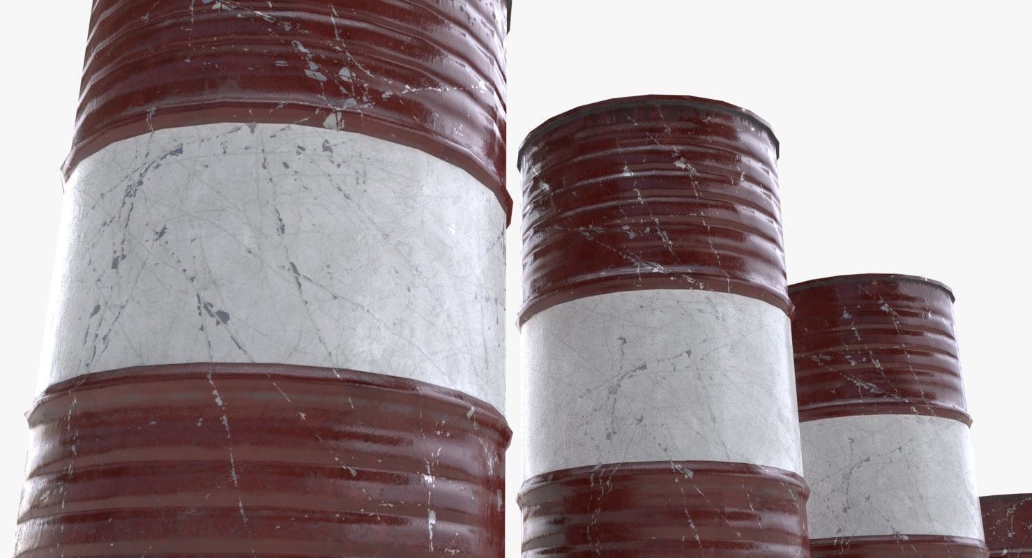 Chemical barrels Low-poly 3D model_9