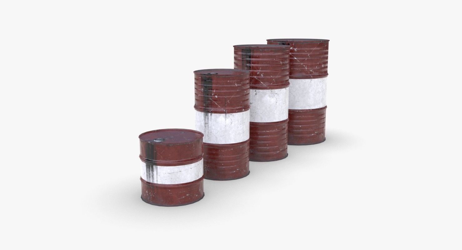 Chemical barrels Low-poly 3D model_3