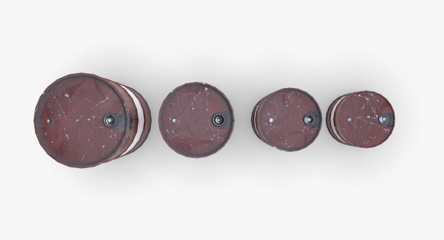 Chemical barrels Low-poly 3D model_7