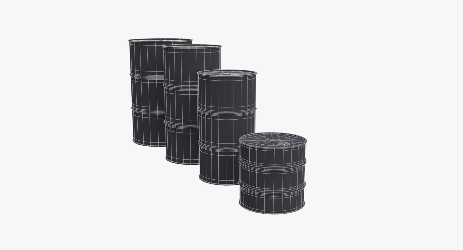Chemical barrels Low-poly 3D model_13