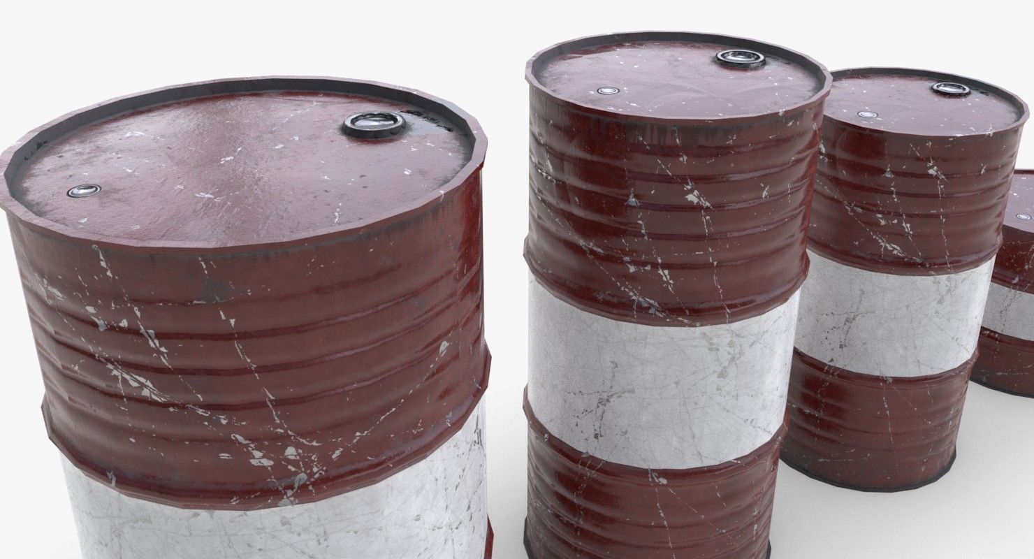 Chemical barrels Low-poly 3D model_8
