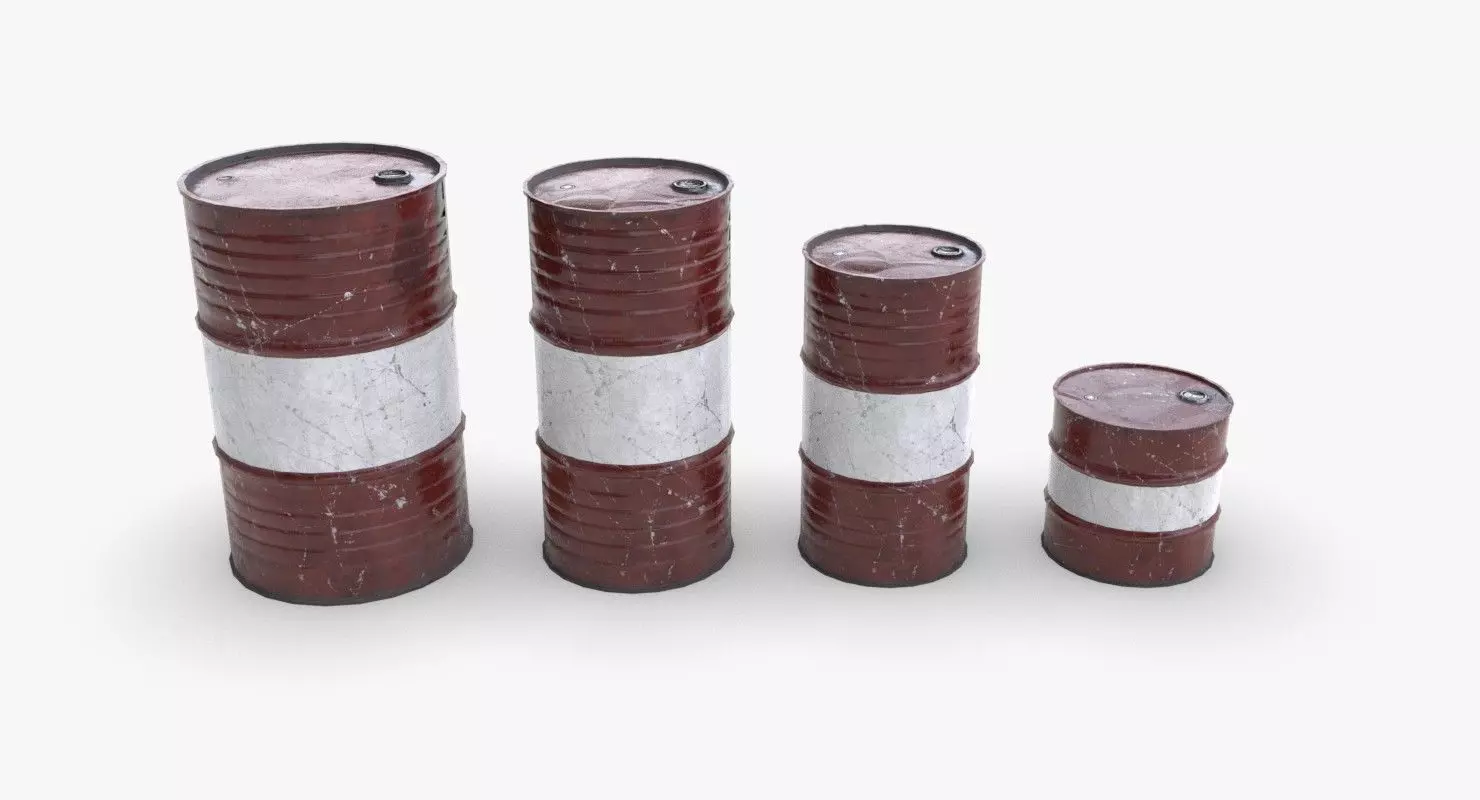 Chemical barrels Low-poly 3D model_0