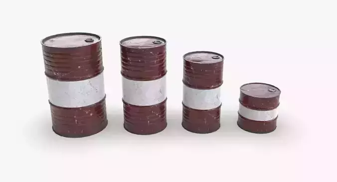 Chemical barrels Low-poly 3D model