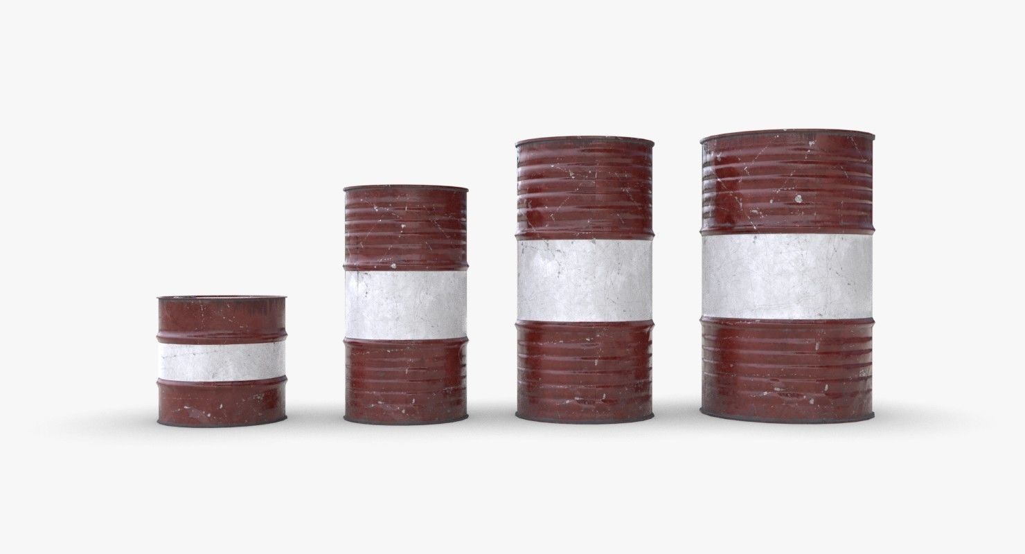 Chemical barrels Low-poly 3D model_4