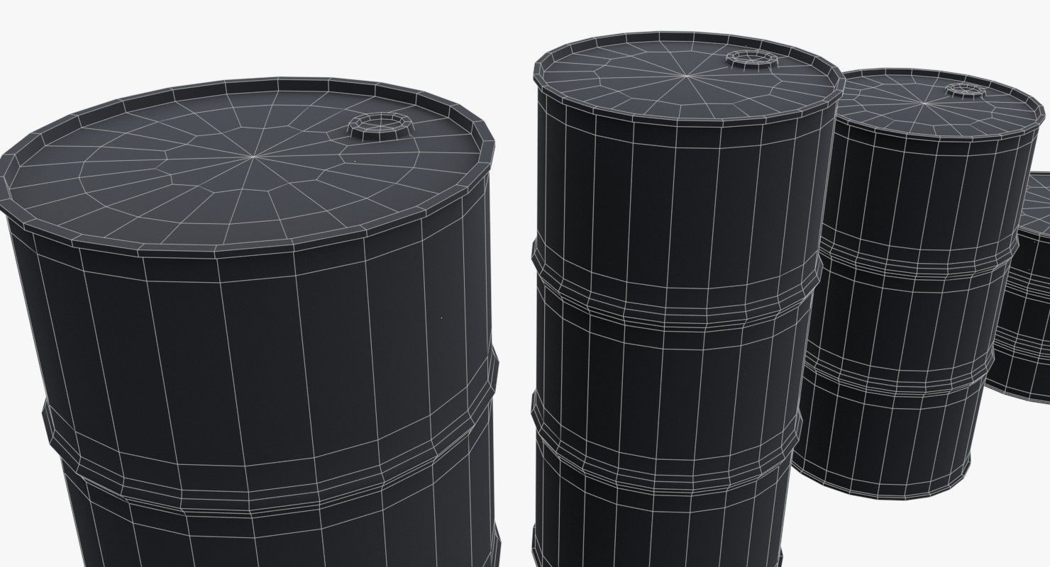 Chemical barrels Low-poly 3D model_19