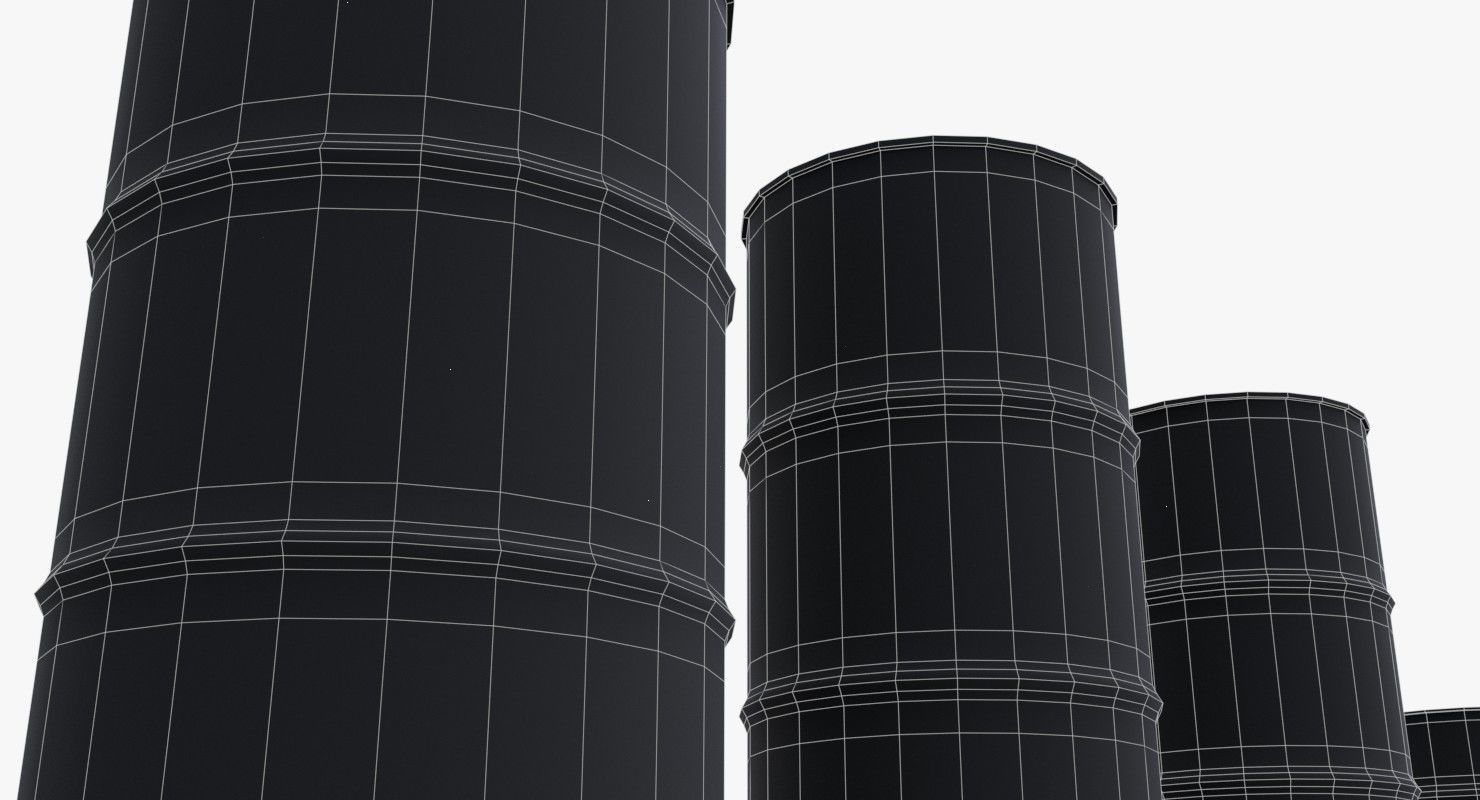 Chemical barrels Low-poly 3D model_20