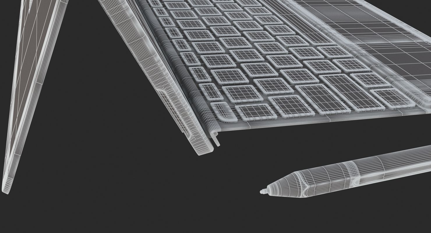 Microsoft Surface Go and Type Covers and Mobile Mouse andPen  3D model_16