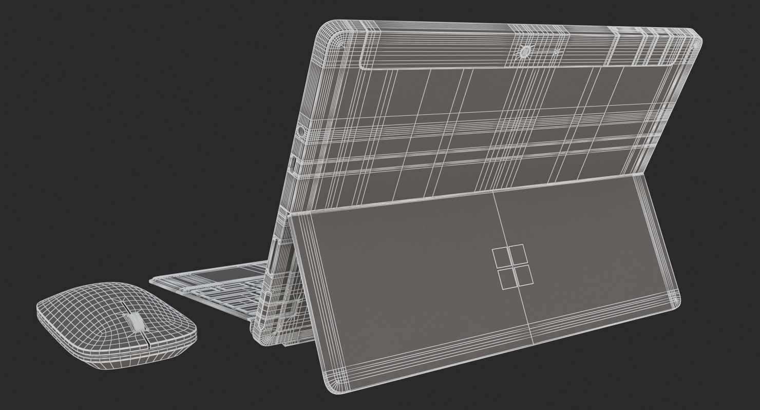 Microsoft Surface Go and Type Covers and Mobile Mouse andPen  3D model_13