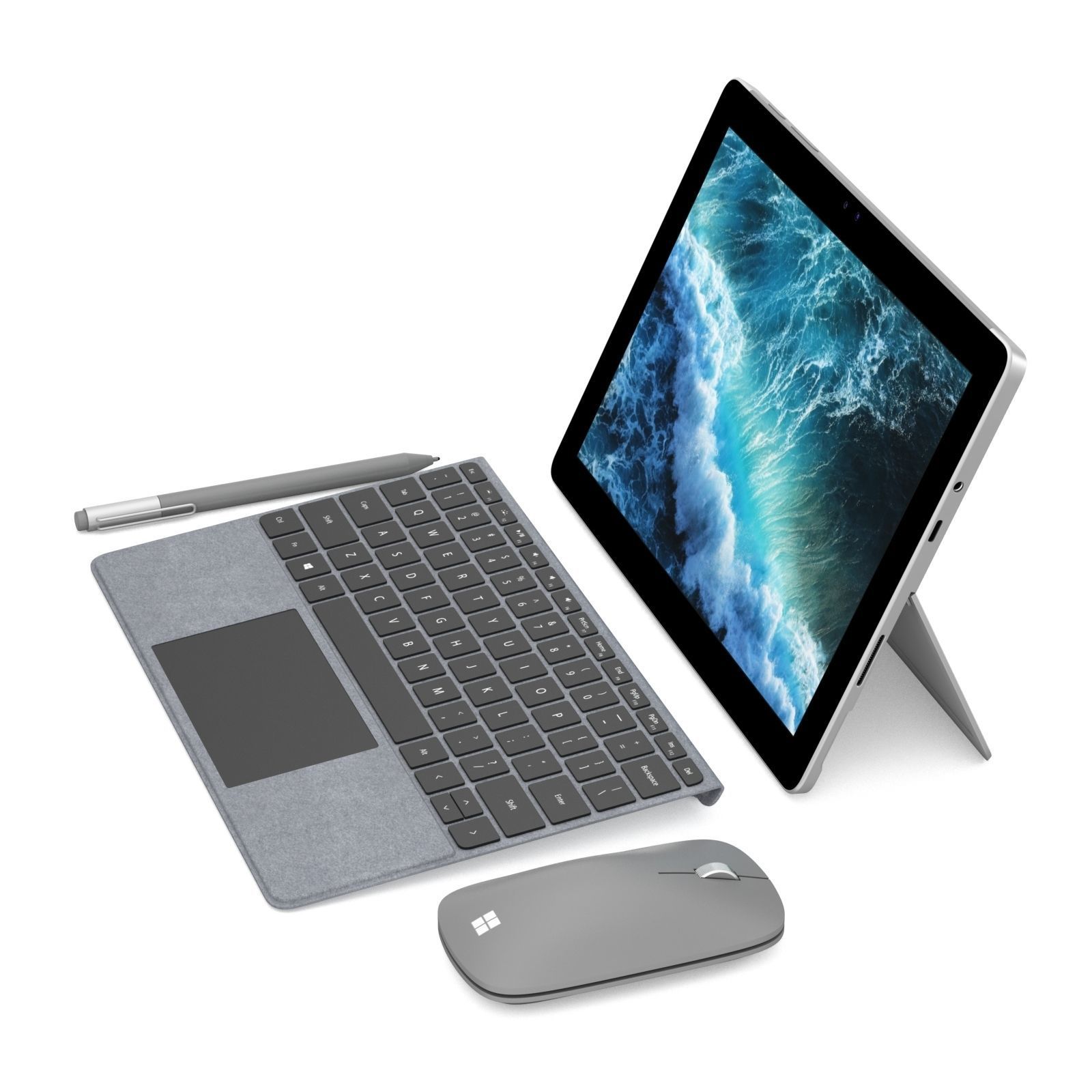 Microsoft Surface Go and Type Covers and Mobile Mouse andPen  3D model_5