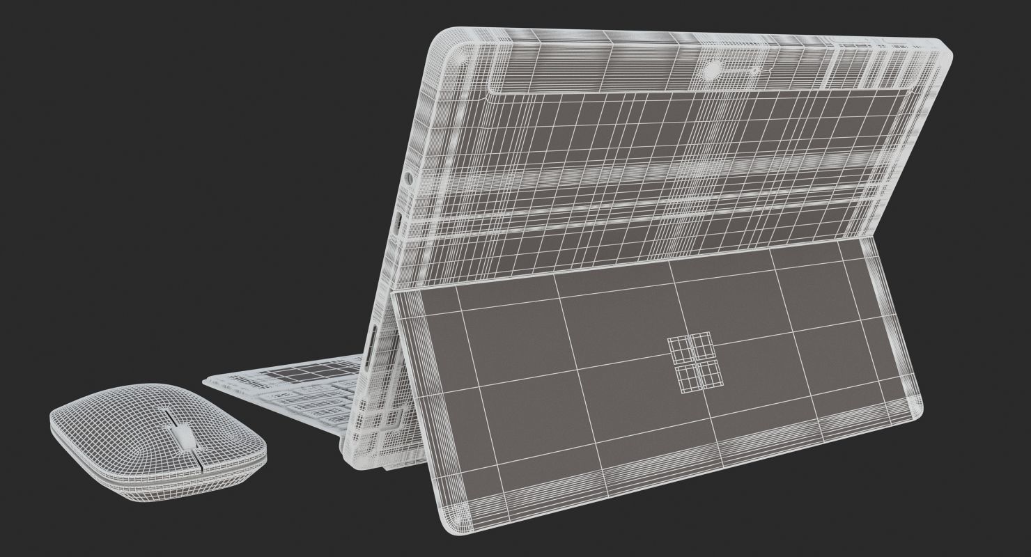 Microsoft Surface Go and Type Covers and Mobile Mouse andPen  3D model_14