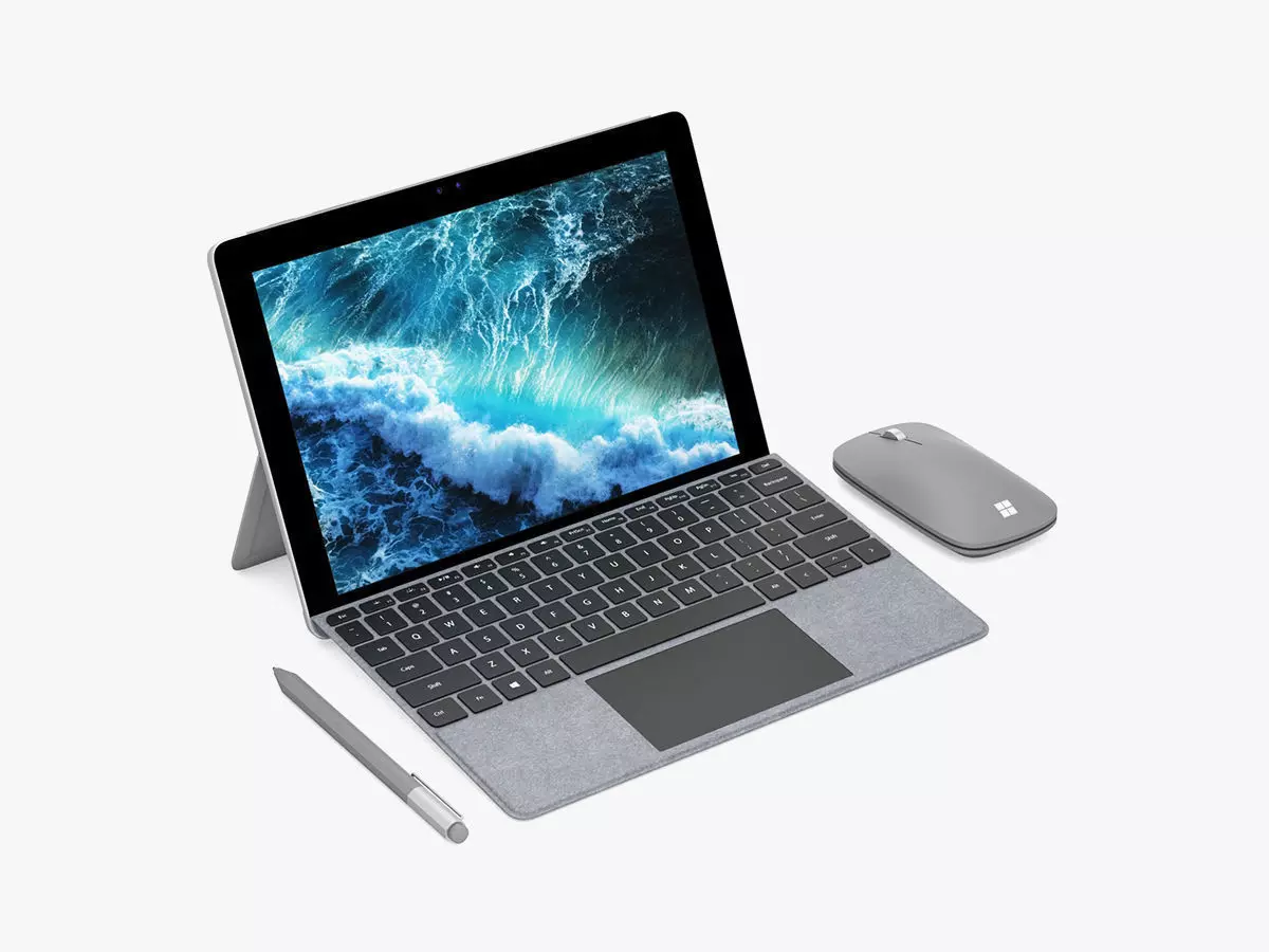 Microsoft Surface Go and Type Covers and Mobile Mouse andPen  3D model_0