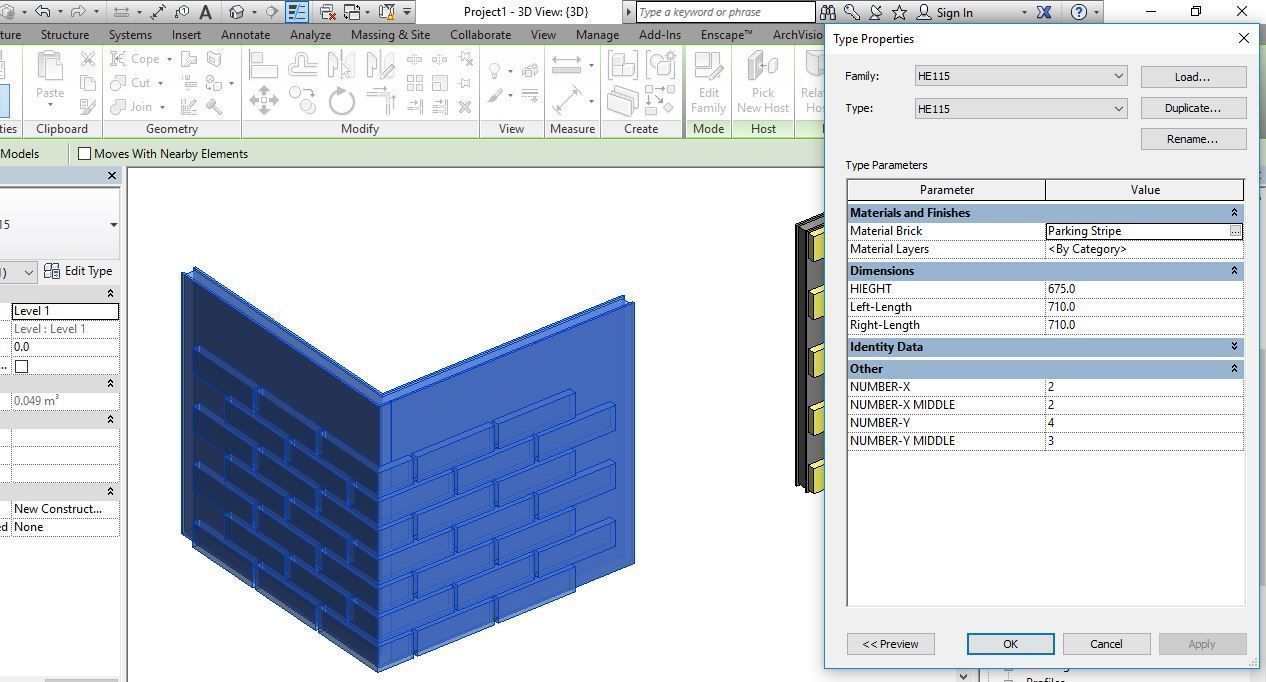 Arch Wall Rvt Revit Family For Wall Cladding 3D model | CGTrader