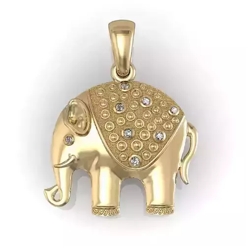 pendant elephant with  gems  