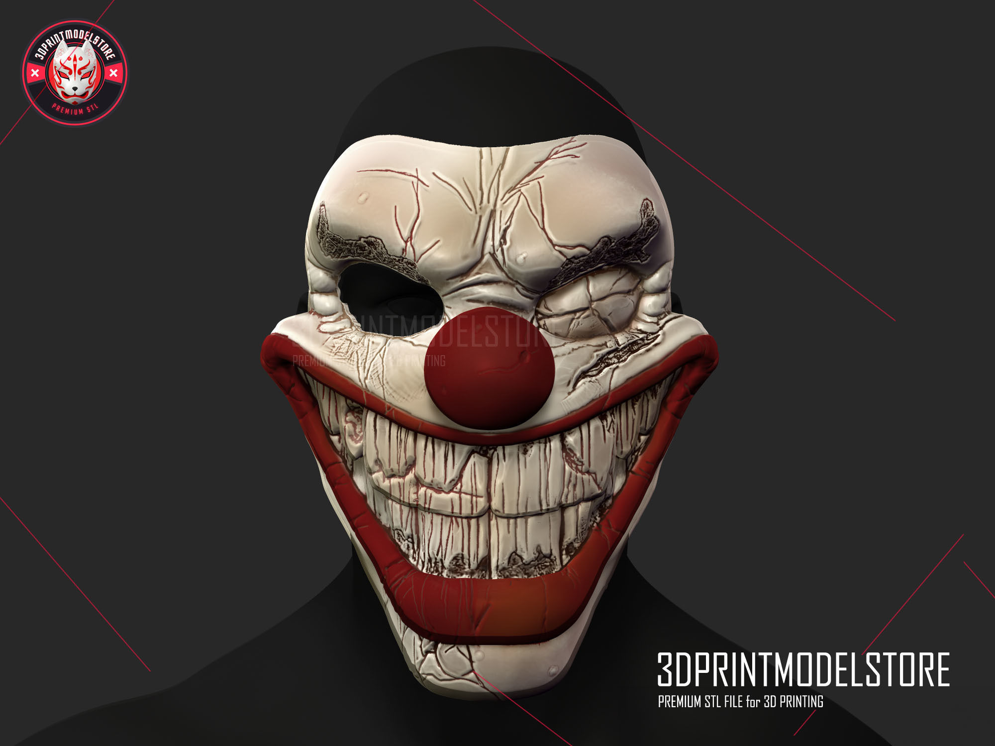 Twisted Metal Killer Clown Mask 3D print model_5