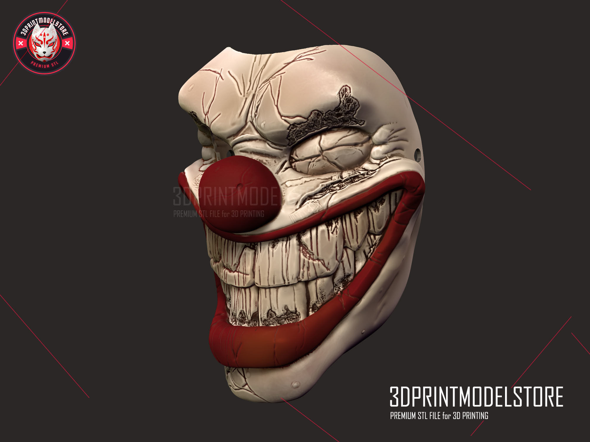 Twisted Metal Killer Clown Mask 3D print model_7