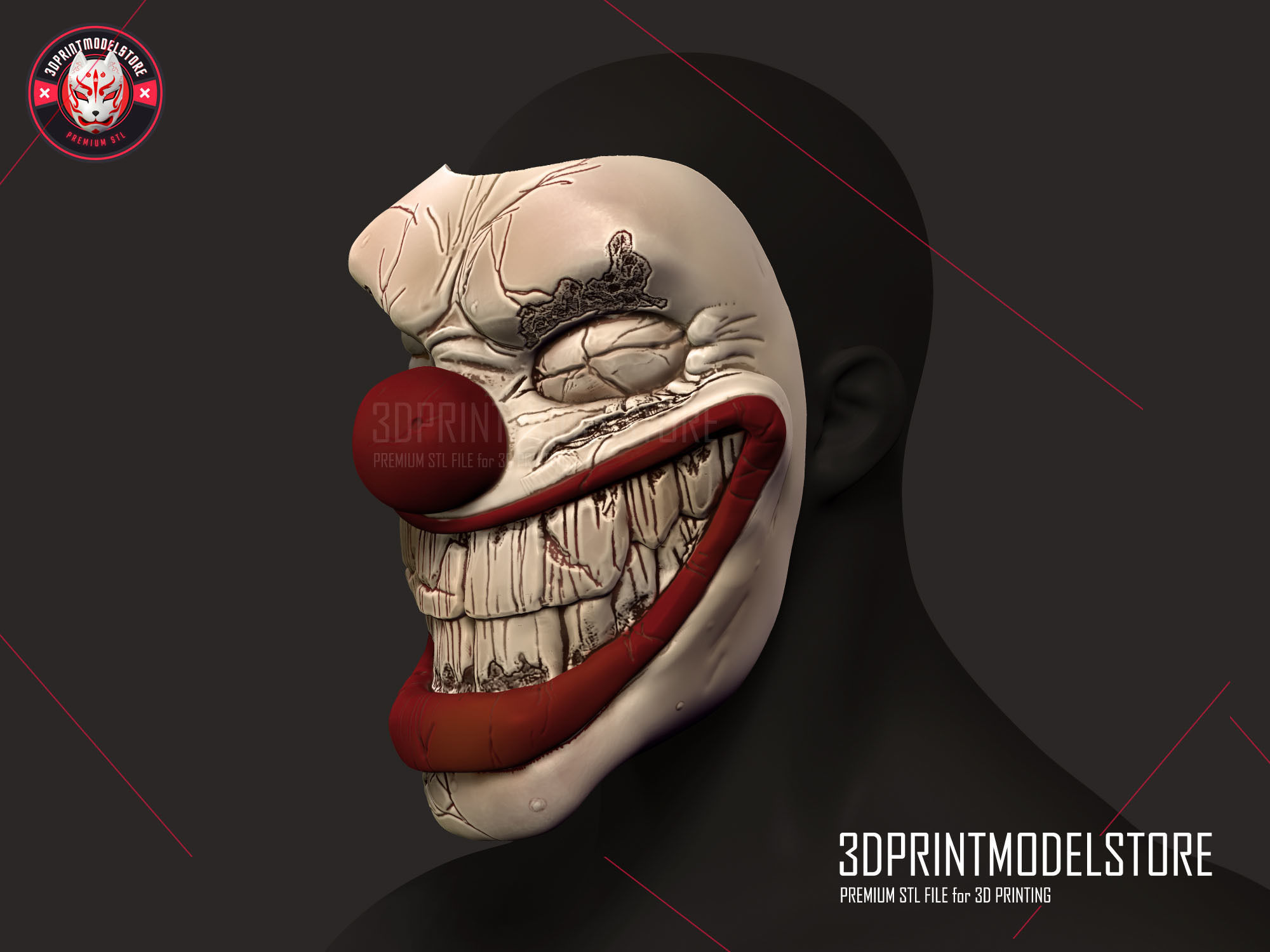 Twisted Metal Killer Clown Mask 3D print model_6