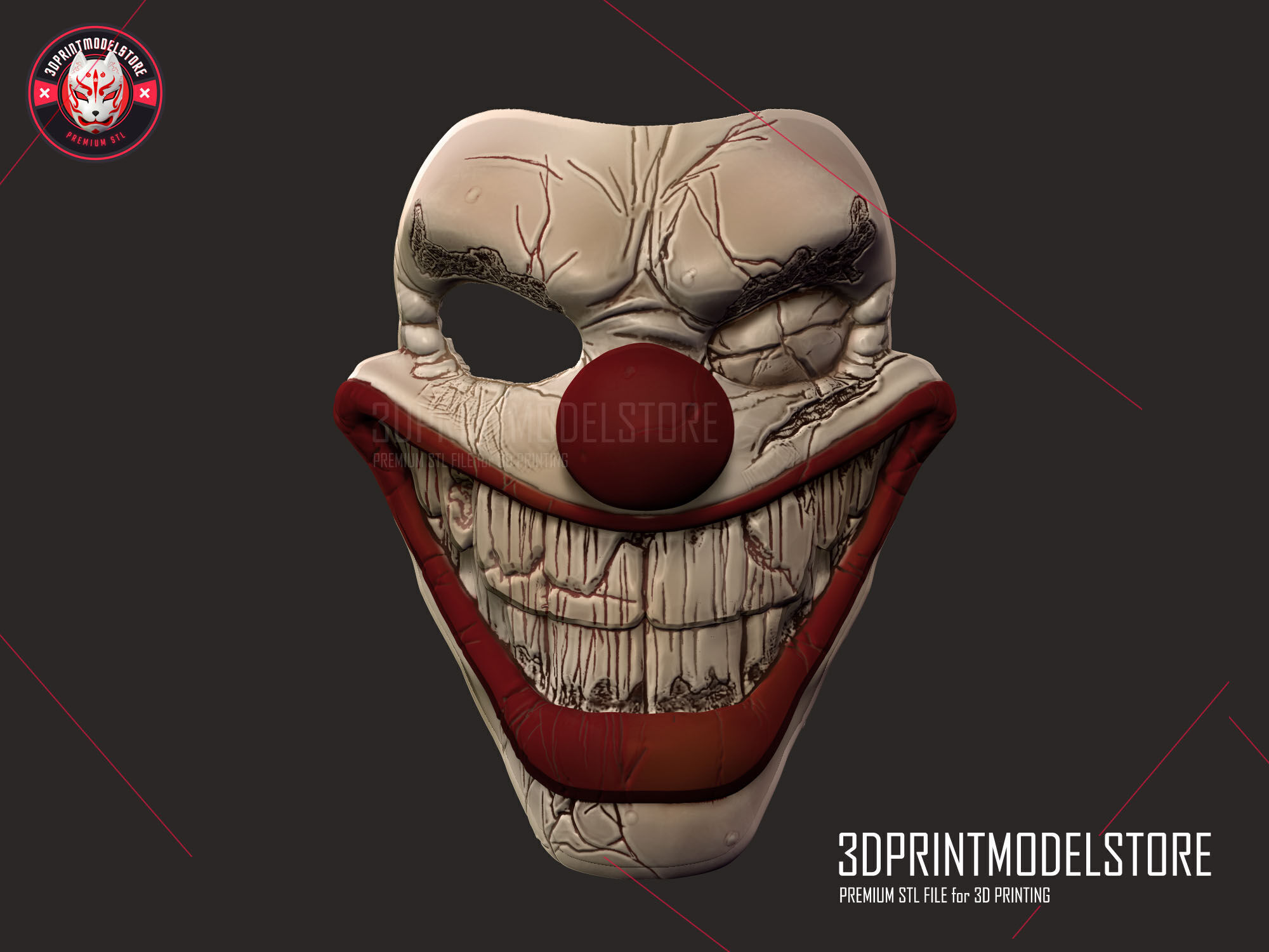 Twisted Metal Killer Clown Mask 3D print model_8