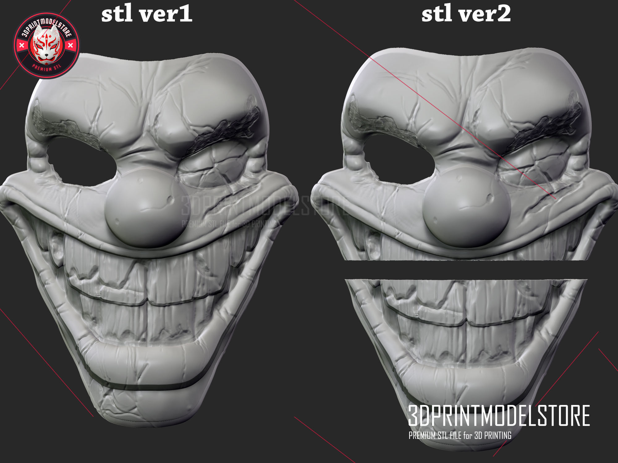 Twisted Metal Killer Clown Mask 3D print model_9