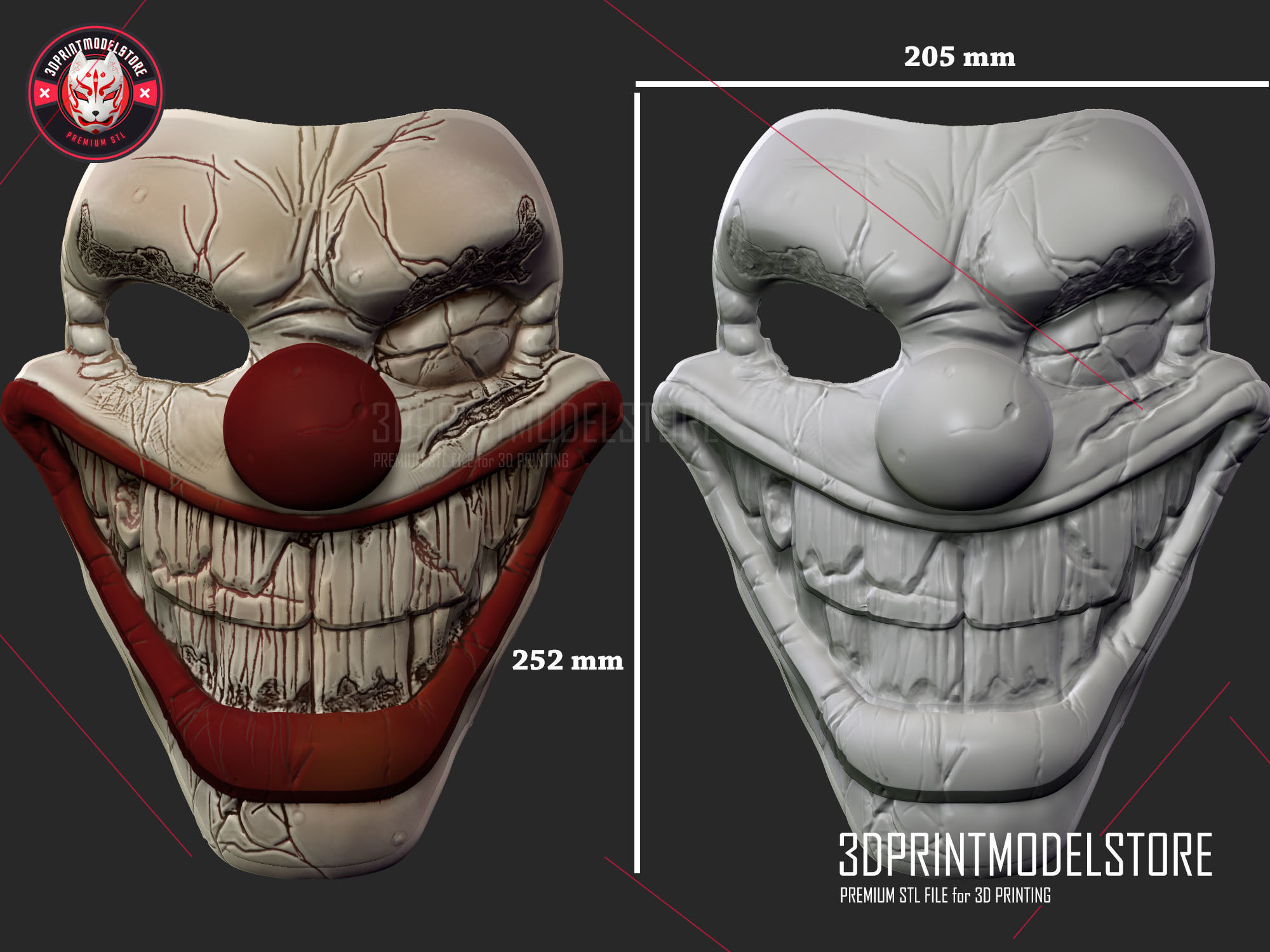 Twisted Metal Killer Clown Mask 3D print model_10