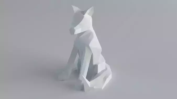 Sculptures Wolf Low-poly 3D model