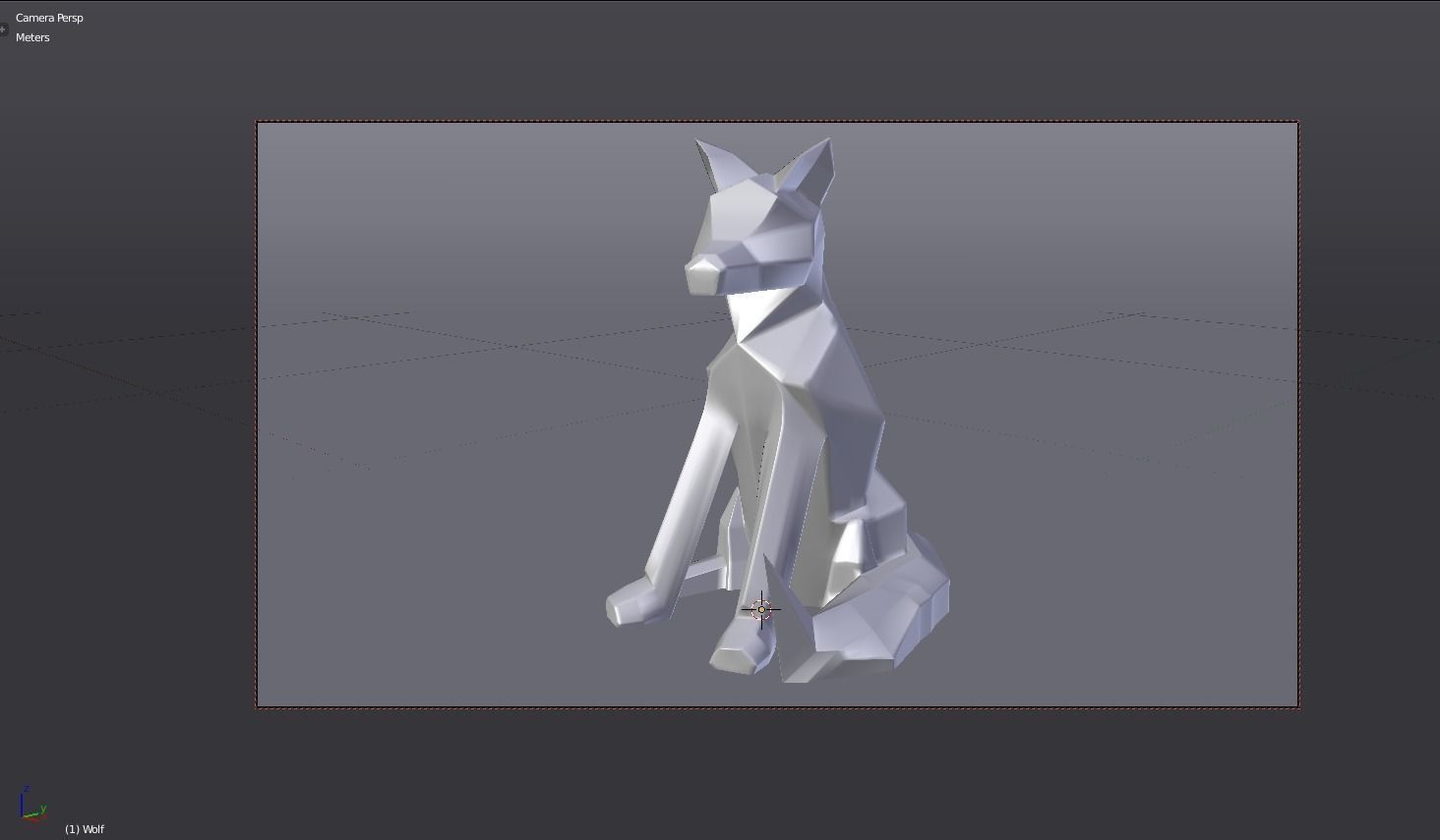 Sculptures Wolf Low-poly 3D model_3
