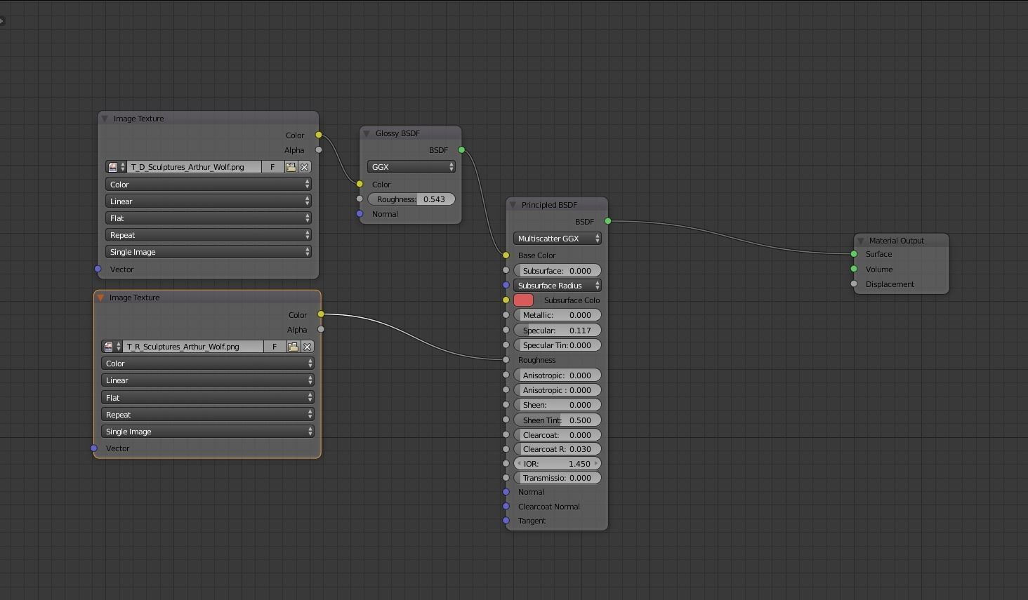 Sculptures Wolf Low-poly 3D model_4