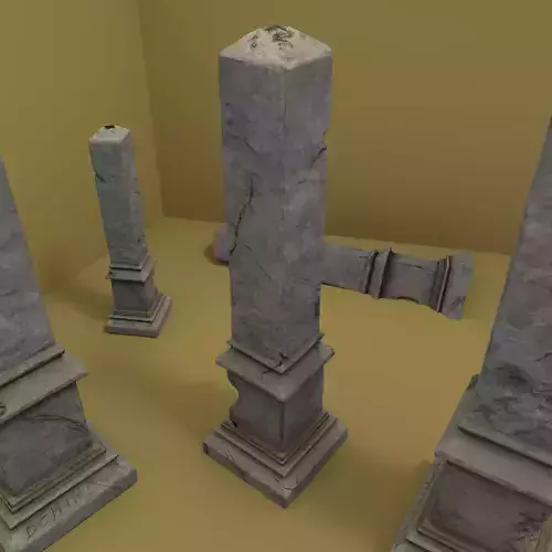 Celtic Obelisk Low-poly 3D model