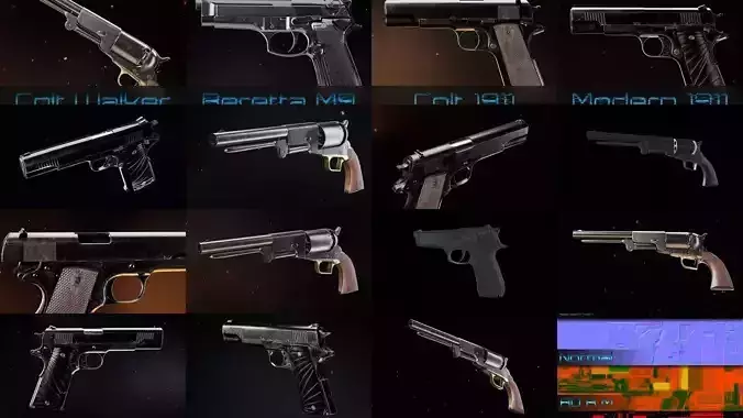 Pistols colt pistol 3D Model Collection
