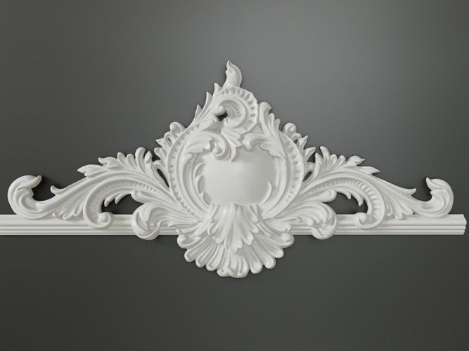 Classic baroque cartouches onlay element 005 3D print model