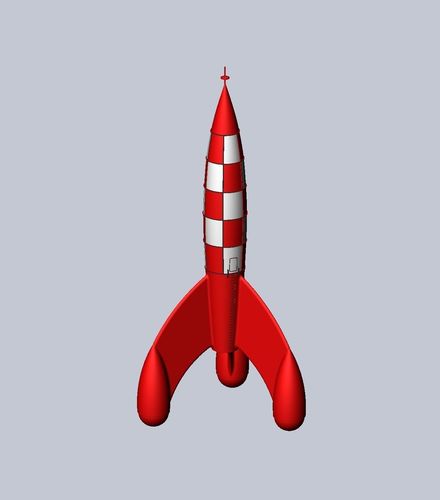 Tintin  Destination Moon Rocket Detailed Printable Model 3D print model