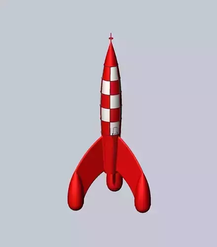 Tintin  Destination Moon Rocket Detailed Printable Model 3D print model