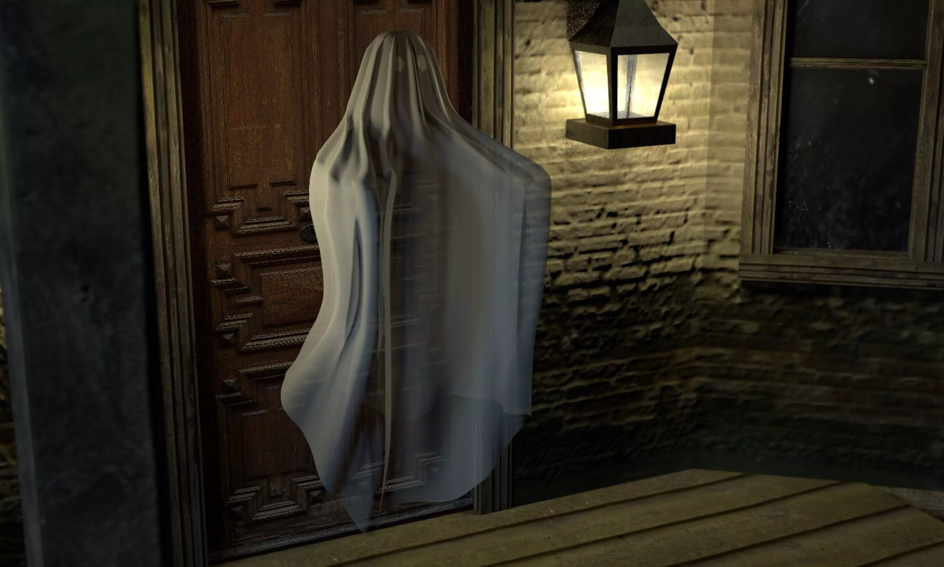 Classic Spooky Sheet Ghost 3D model_0