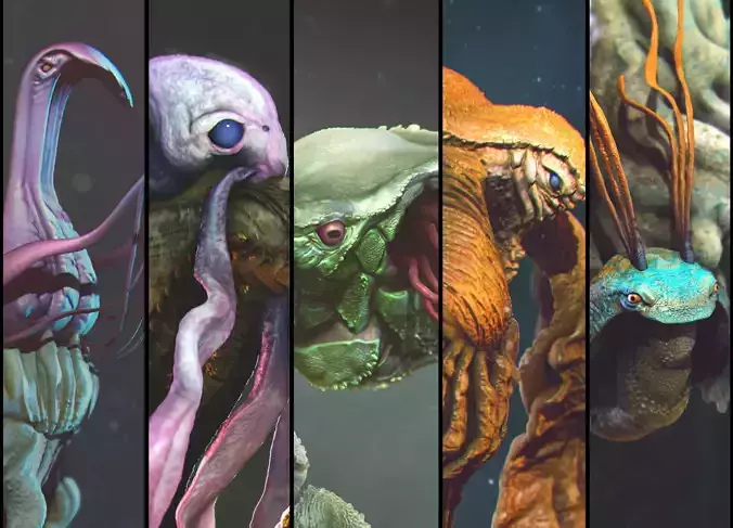 Volume 1 Sea Creatures  - Highpoly 3D model